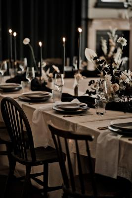 Black and white wedding aesthetic