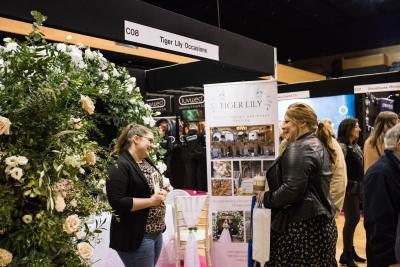 Wedding flowers and venue styling at The Ultimate Wedding Show Dorset. BIC wedding fair Bournemouth