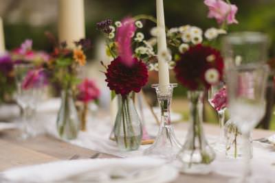 Bud vases wedding table