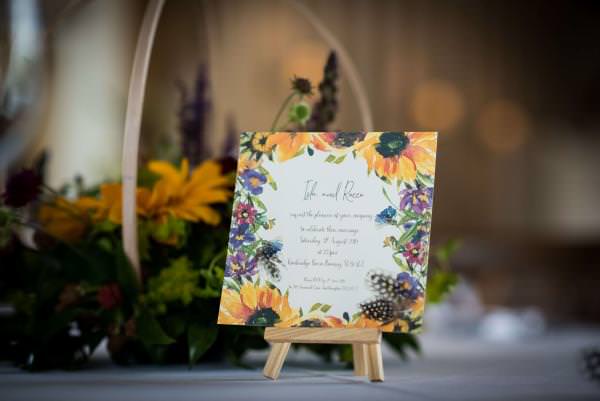 Sunflower wedding invitation